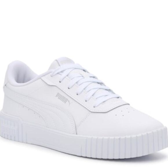 Puma Platform Sneakers Womans Size 9 Carina White Leather Athletic Shoes - Picture 3 of 9